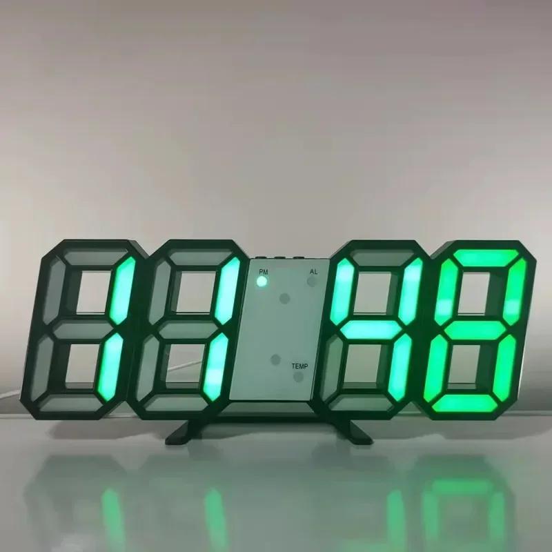 3D Wall Clock Led Digital Watches Hanging Decoration Home Decoration for Bedroom Decor Interior Room Night Light Mode Large