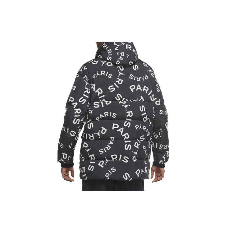 Jordan Paris Saint-Germain Casual Hooded Down Jacket Men Outerwear Black CK9737-010