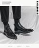 Botas de Cuero Altas Estilo Británico para Hombre Tallas Grandes de Otoño