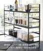 Yamazaki Tower Kitchen Storage W58 x D16 x Condiment Rack with Cutlery Model 3258 Over-the-Sink Rack, Black, Approx. H45.5cm, Pocket,