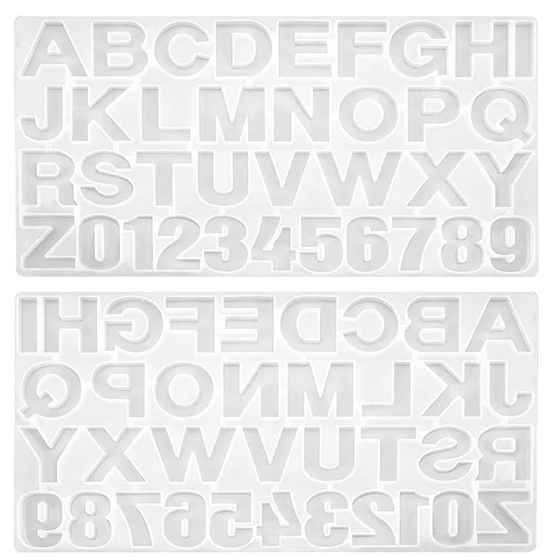 Σιλικονούχο Καλούπι για Κοσμήματα Ρητίνης DIY: Γράμματα & Αριθμοί για Δημιουργία Κρεμαστών