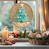 Hav-inspirert julepynt Sjøglass Skjell Resin Tre med Sjøstjerne Topp Kystnær Jul Hengende Dekorasjon til Tre Bil Speil Dekor