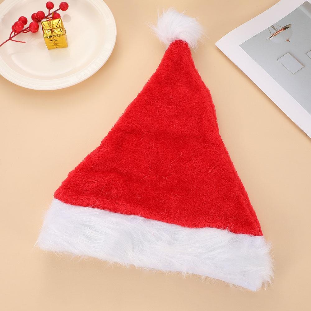 Sequin Santa Hat Soft Red Plush Christmas Hat Holiday Crown Hat Vibrant For Home Decoration Cosplay Christmas Parties