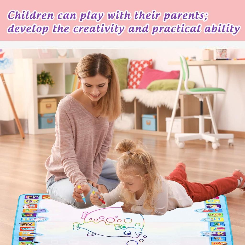 Magic Water Drawing Mat Reusable Doodle Painting Board with Pens Montessori Educational Toys for Kids Halloween Christmas Gift