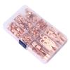 140pcs Open Barrel Wire Crimp Terminal 9‑Type Copper Ring Lugs Connector Universal for Cars