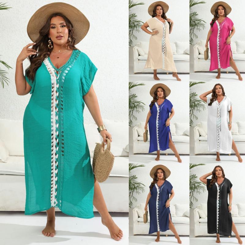 Holiday Beach Cover Shirt Women's Hand Hook Slit Dress