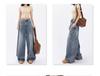 2024 Retro High Waist Wide Leg Jeans - Women's Slimming Loose Fit, Floor-Length Pants