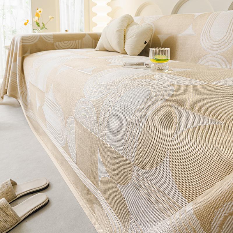 Summer Ice Silk Sofa Towel Simple Ins Style Fully Covered Anti-Slip Sofa Cover Cloth Cool Sofa Cushion
