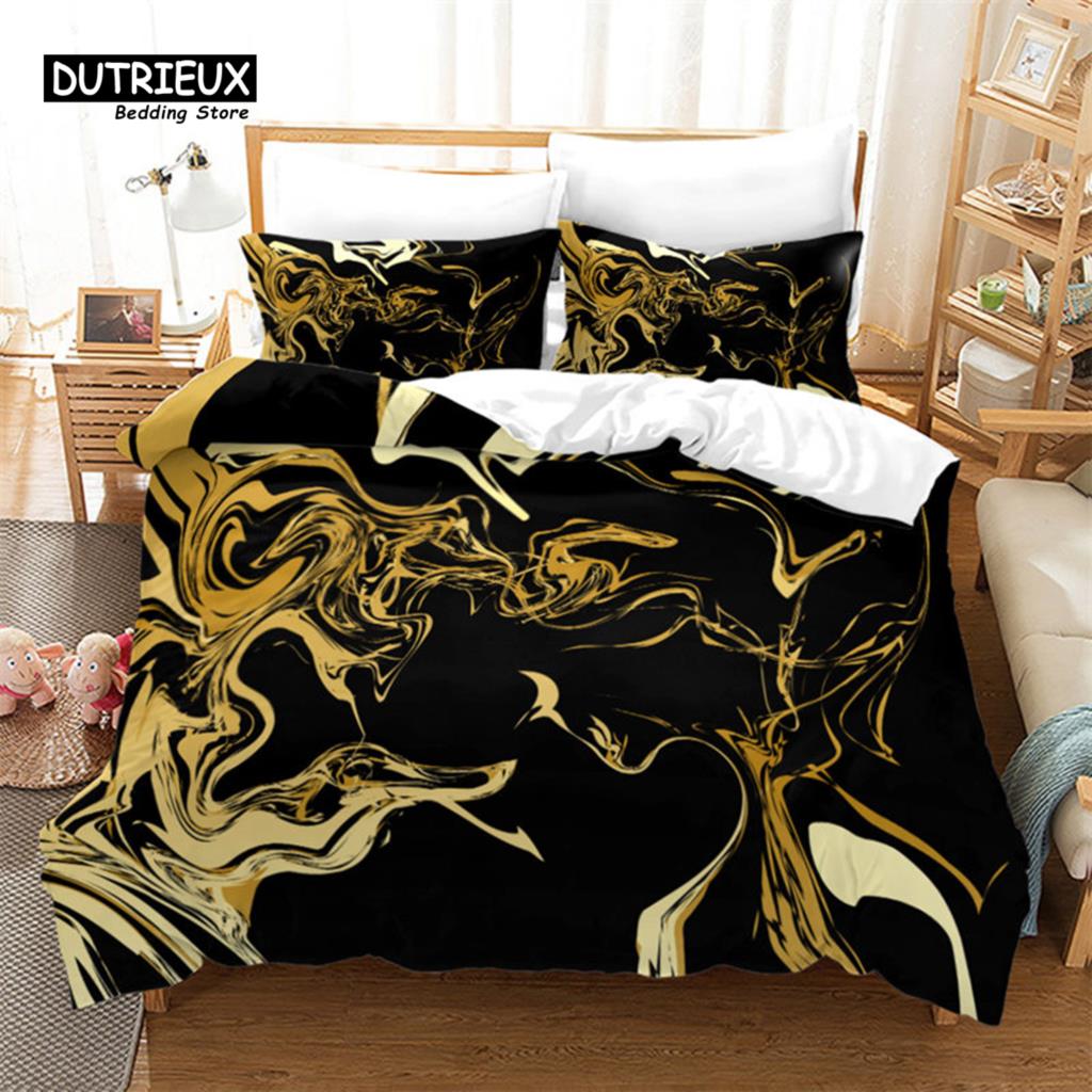 Vibrant Durable King Twin Full Queen Quilt Marble Geometric Abstract Art For Adults Kids Girls Bedroom Decor