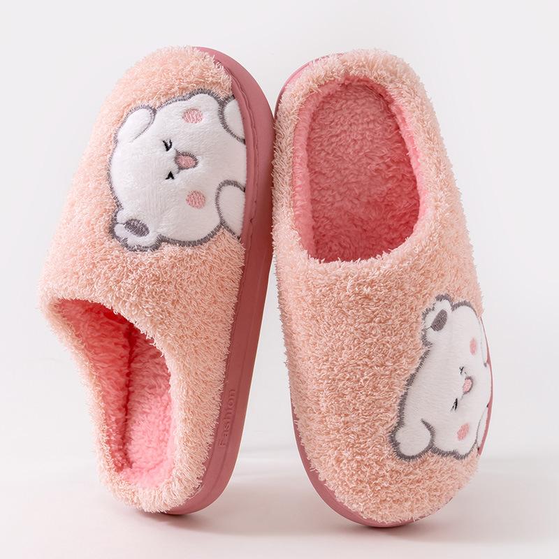 Qidashun new cartoon cotton slippers, autumn and winter indoor and outdoor couple cotton shoes to keep warm and cute cotton tows
