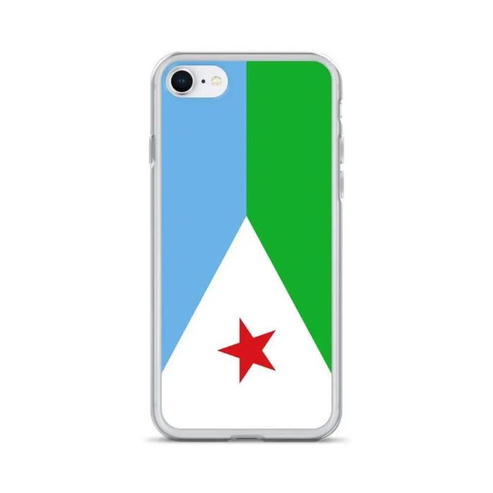 Coque Téléphone - Djibouti - iPhone SE 2020 - Souple - Multicolore - Design Drapeau