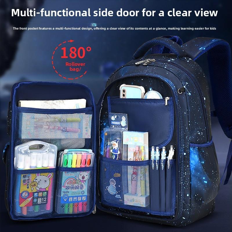 Starry Sky Boys School Backpack With Breathable Waterproof Oxford Fabric For Primary Students