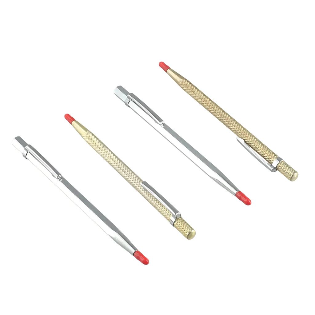 4pcs Scribe Pen Metal Tile Lettering Pen Glass Cutter Carbide Scriber Engraver Glass Knife Scriber For  Tile Cutting