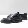 Luxury New Mens Slip On Loafers Shoes Classic Style Black Cowhide Leather Derby Shoe Mens Business Comfortable Thick Soled Shoes