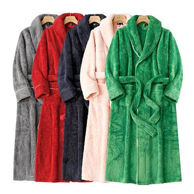 Lounge Robes Simples Espessamento e Alongamento Parágrafo Shu Algodão Flanela Casal Robe Aumento Tamanho Confortável e Elegante Roupão de Pelúcia