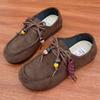 Spring Autumn New Style Old Beijing Cloth Shoes Women Single Shoes Retro Bohemian Slip-On Lazy Bean Shoes round Toe Rubber Sole