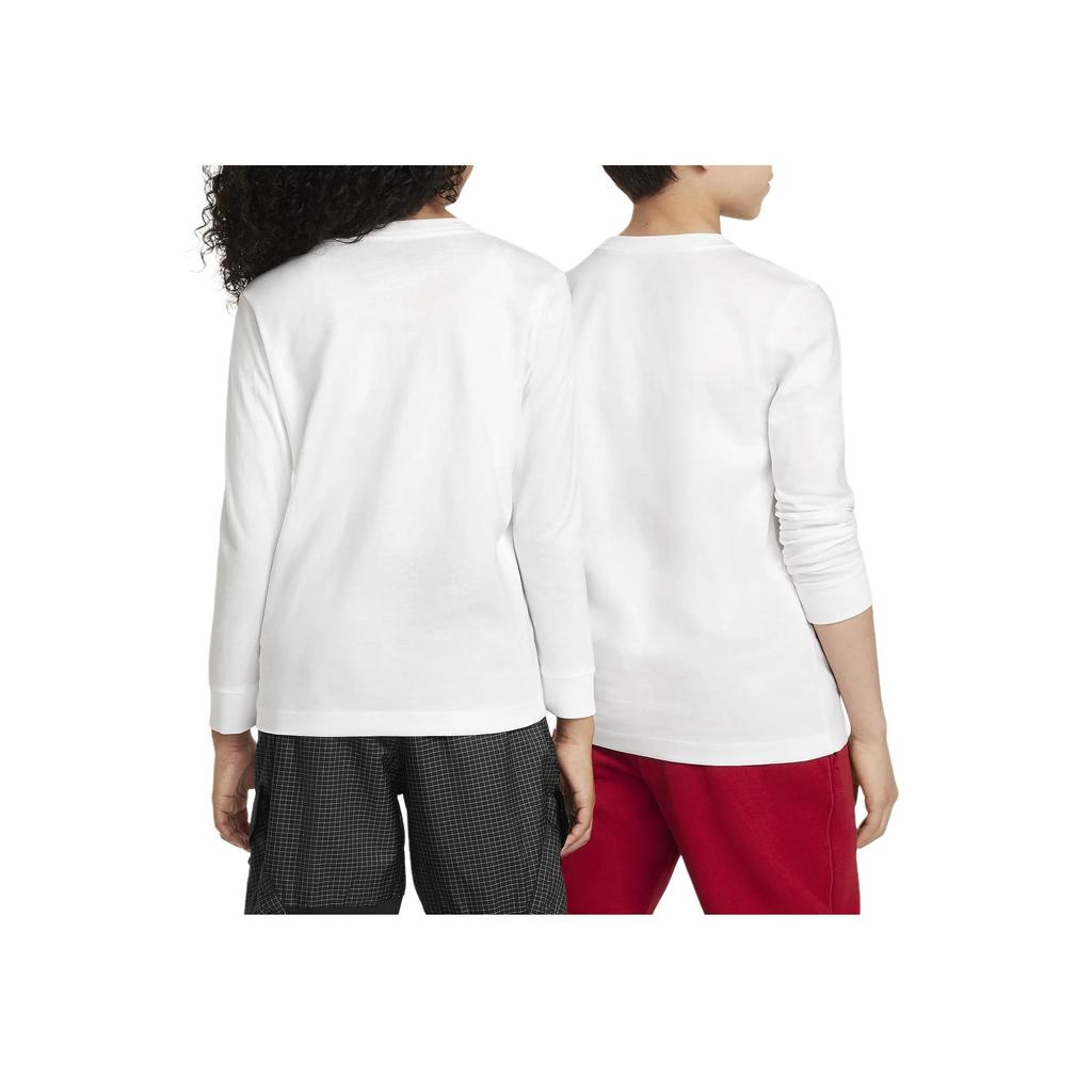 Nike Sportswear Soft And Breathable Long Sleeve T-Shirt Kids Tops White FZ4946-100