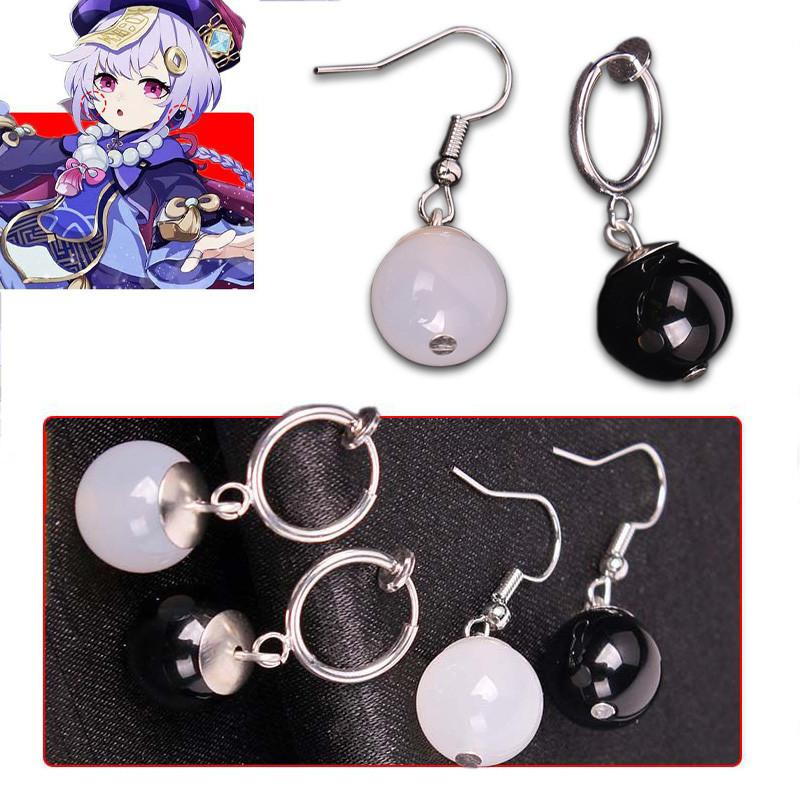 Stunning 2pcs Genshin Qiqi Cosplay Earrings With Elegant Dangle Design For Women