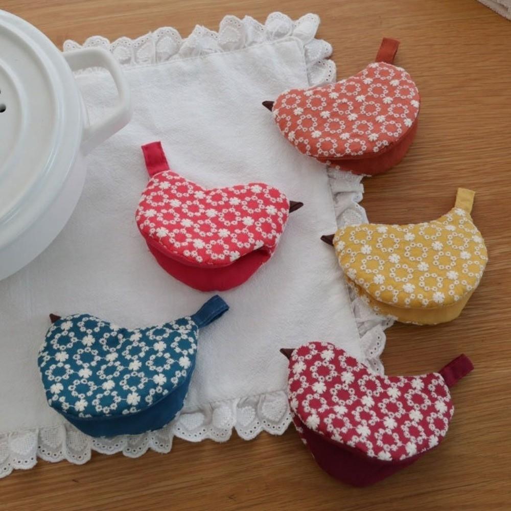 Embroidered Pot Lid Handle Cover Thickened Oven Mitt Multipurpose Handle Protector  For Soup Kettle