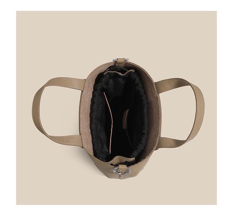 2023 Genuine Leather Pig Nose Bucket Bag - Handheld, Shoulder, Messenger, Large Capacity