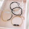 4Pcs/Set Fashion Black Glass Stone Bracelets For Women Boho Handmade Jewelry Accessories