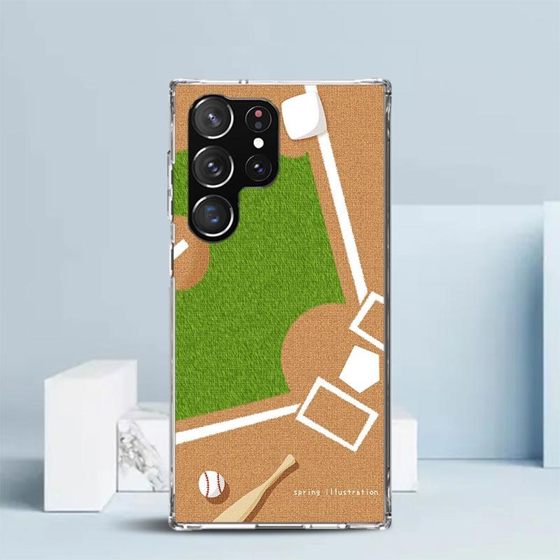 Baseball Sport Phone Case For Samsung Galaxy S24 S25 Edge S26 Ultra S22 S23 Plus S21 + S20 FE Soft TPU Back Cover Galaxy S25 S22