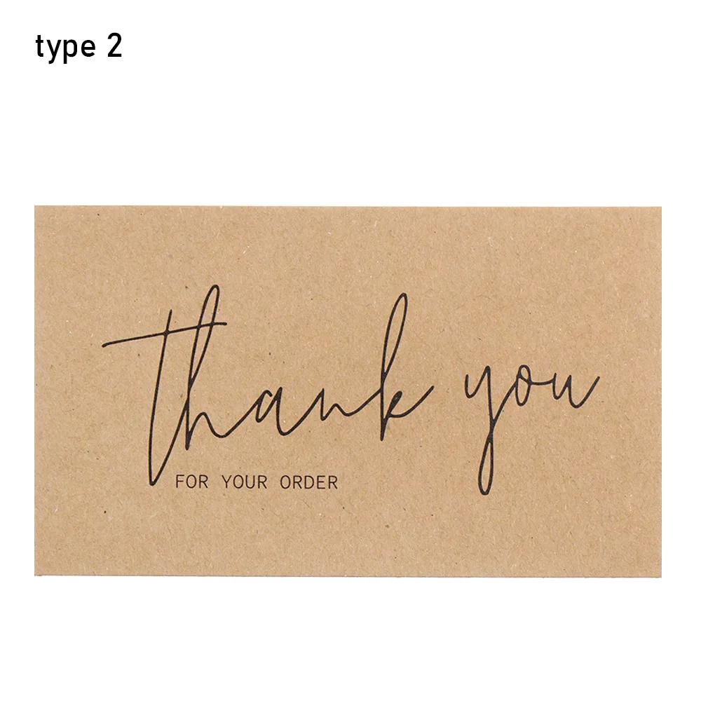 30pcs New Kraft Paper Cards Thank You For Your Order Card For Small Shop Gift Decoration Card For Small Business
