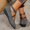 Dames Balletschoenen met Sleehak Retro Mary Jane Schoenen Antislip Enkel Elastische Band Ronde Neus Dames Sneakers 2025 Lente Casual Schoenen