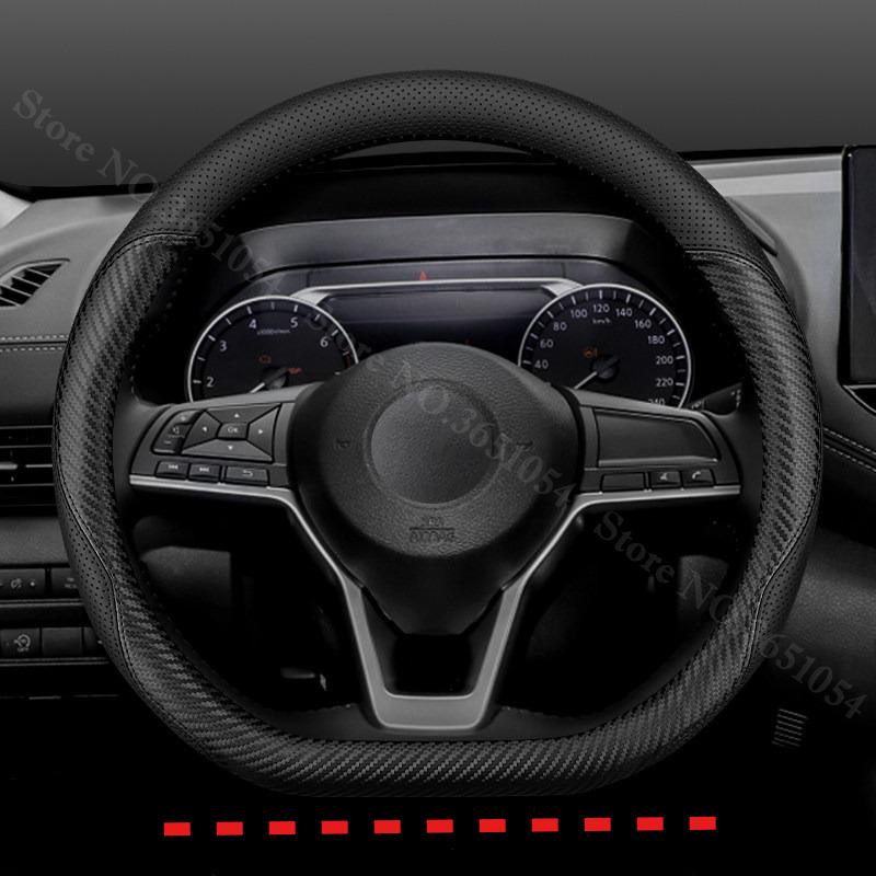 Breathable Napa Leather Car Steering Wheel Cover Non-Slip Car Handle Covers For Nissan Sylphy Qashqai Altima X-Trail Rogue