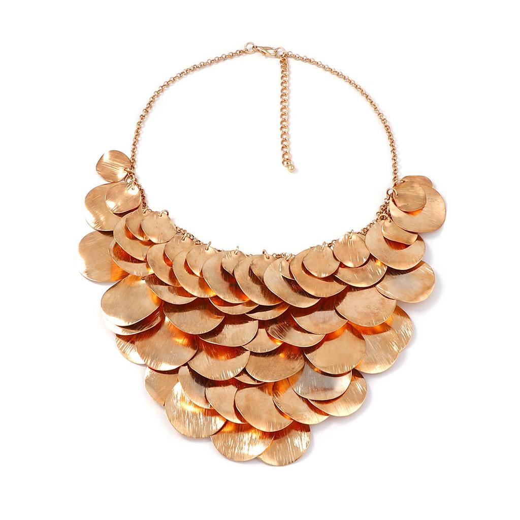 Hip-hop Punk Style Exaggerated Geometric Metal Sheet Laminated Bib Necklace Light Luxury High-end Cold Style Necklace