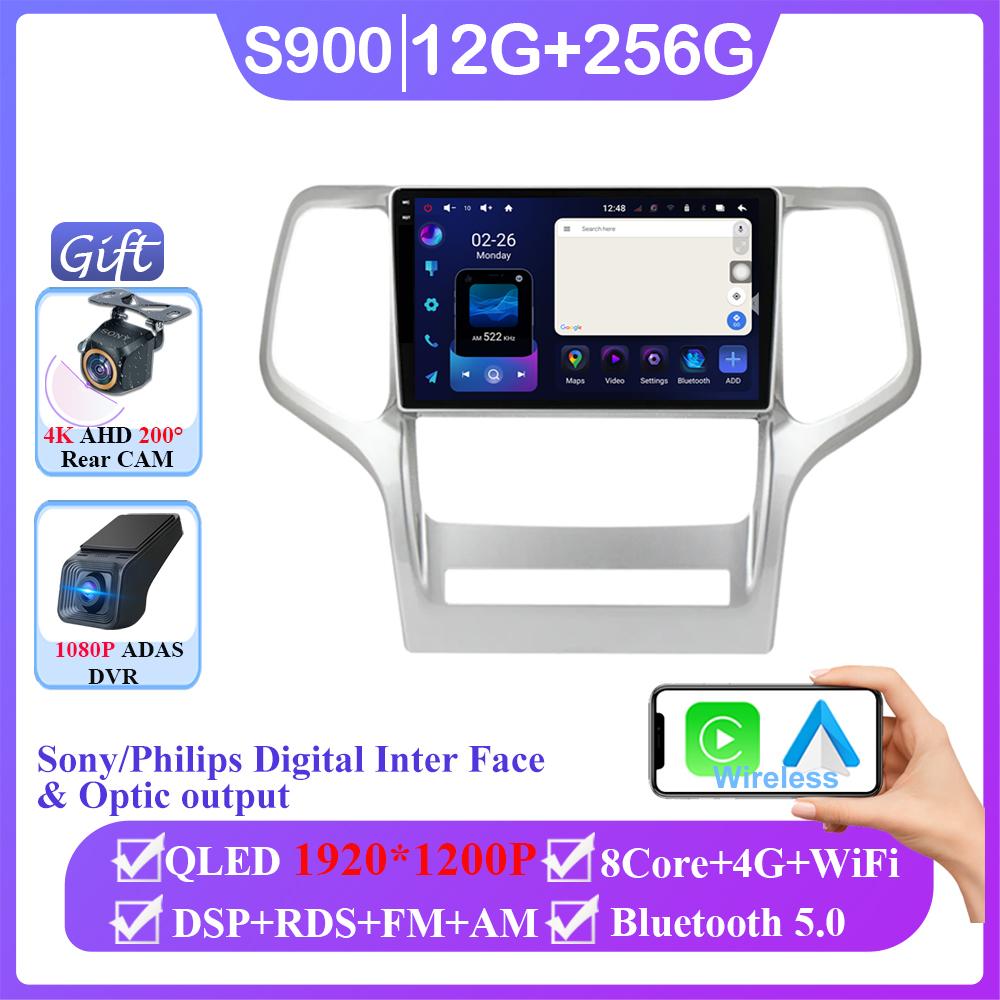 Carplay Android 14 For Jeep Grand Cherokee WK2 2010 - 2013 Auto Radio Multimedia Player Stereo Video Touchscreen Navigation GPS