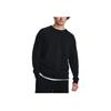 Under Armour Solid Color Cotton Knit Crew Neck Training Sweatshirt Men Sweatshirt Black 1379685-001