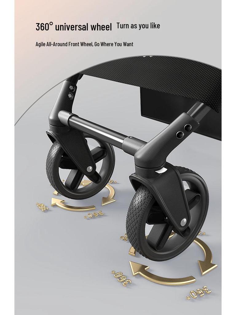 Pet Stroller with Universal Wheels and Rain Cover for Small Dogs