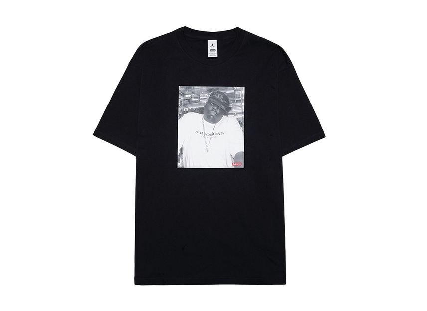 Supreme x Jordan Топ с коротким рукавом Biggie Черный XL