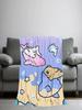 Cute Cartoon Plush Throw Blanket Soft Flannel for Bedroom Living Room Office Travel  Perfect Warm Cozy Gift