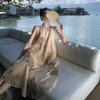 Summer new new Chinese neck dress temperament waist off-the-shoulder holiday national style skirt