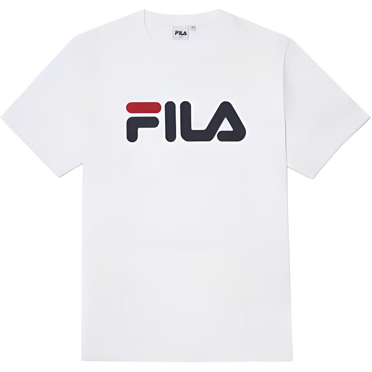 FILA T Shirts Unisex White Crew Neck Moderate Straight Fit FS2RSF2120XO-WH 095