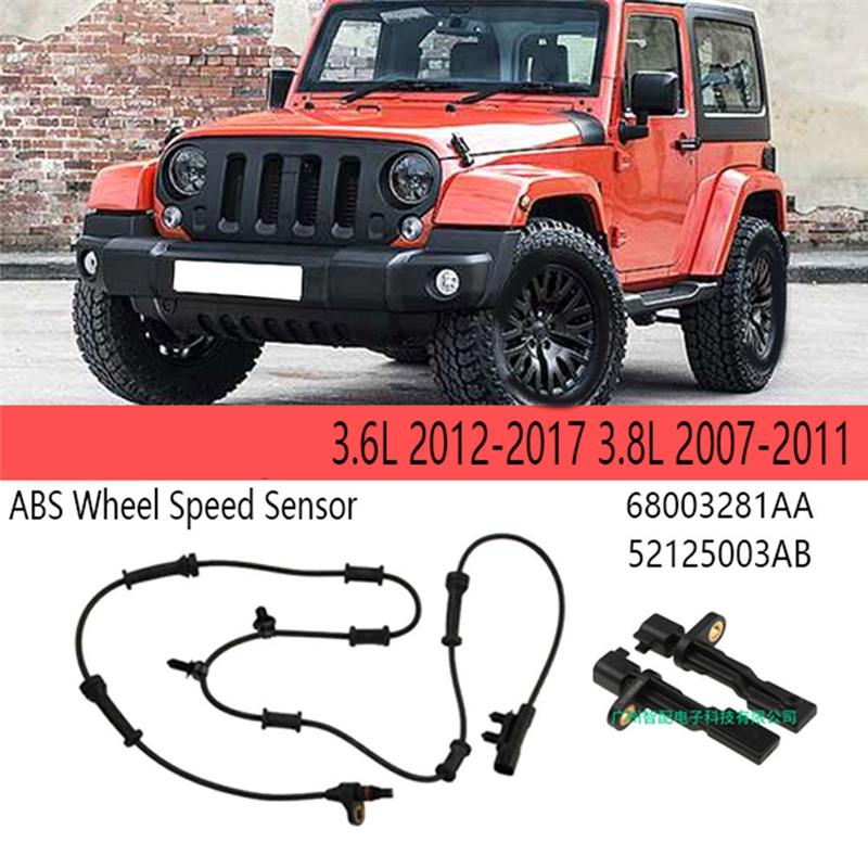Precise 1Set ABS Wheel Speed Sensor For Jeep Wrangler 3.6L 2012-2017 3.8L 2007-2011 68003281AA 52125003AB Replacement Accessorie