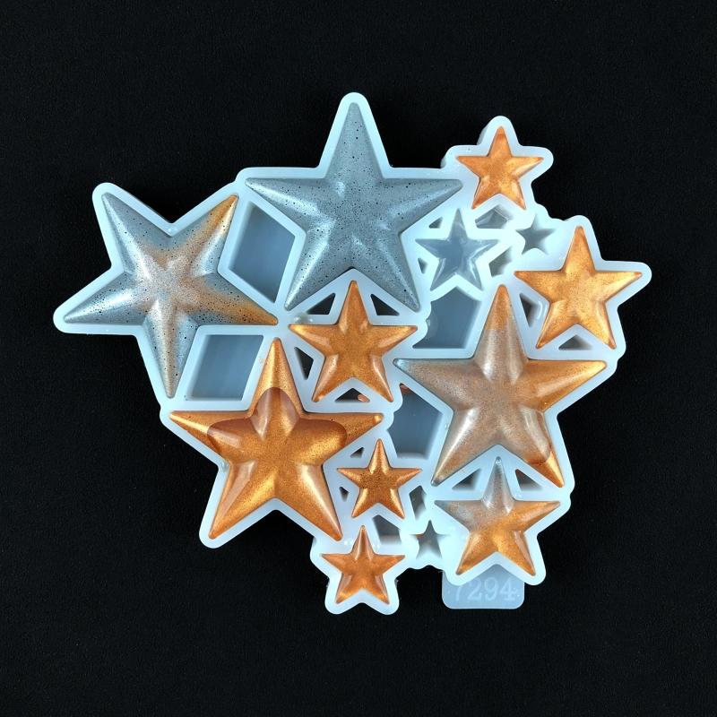 Star Love Moon Pendant Necklace Silicone Mold with Hole for DIY Necklace Crystal Mold Craft Jewelry Making Earring