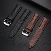 Ostrich Pattern Leather Strap Suitable for Various Brands of Smart Straps First Layer Leather Strap 18/19/21/20/22mm