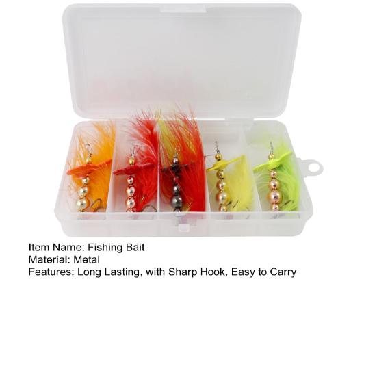 5Pcs Metal Baits Fishing Lures with Treble Hook Bright Color Compact Design Portable Rotating Sequins Crankbait for Bass Trout Perch