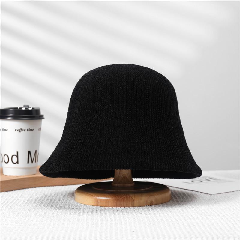 Fashionable Small Brim Bucket Hat Women Winter Warm Windproof Adjustable Cap Elegant Style
