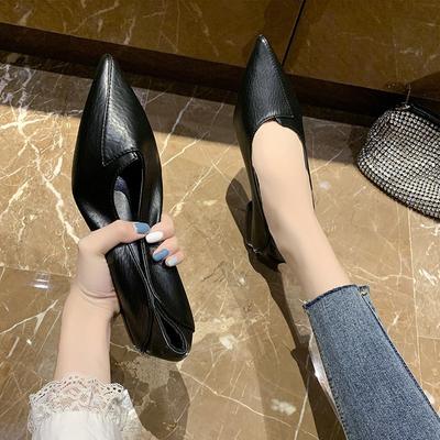Blockabsätze Damen Casual Spitzschuh Niedriger Absatz Arbeitsschuhe Damen Ballerinas Elegant Weichsohlige Ballerinas