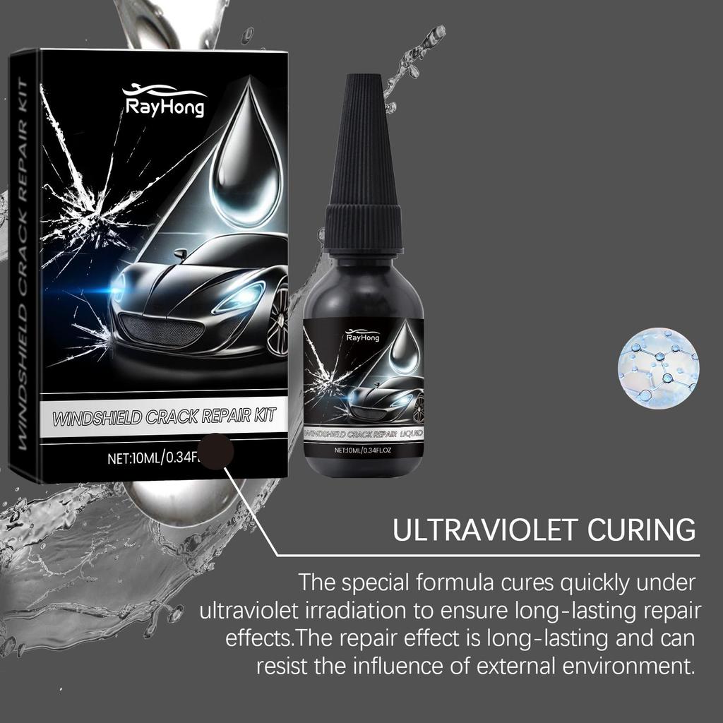 RAYHONG Auto Windshield Repair Fluid Kit Auto Front Windshield Repair Cracks Clear Vision