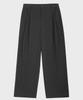 GLW Double-Pleat Wide Striped Slacks Charcoal