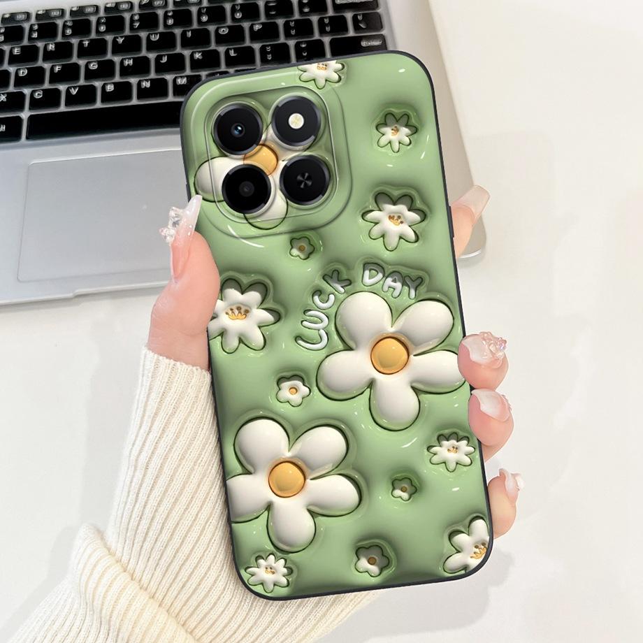 For Honor X6c Case New Fashion Cartoon Luxury Girly Painting Funda For Huawei Honor X6C X6 C X 6C Cover Matte Liquid Silicone