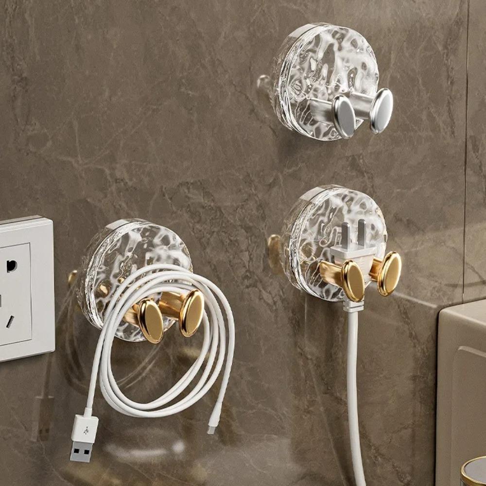 4pcs Punch-free Power Plug Socket Holder PET Wall Hanging Hook New Wall Storage Hook