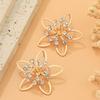 Accessories Fashion Metal Hollow Diamond Flower Necklace Earrings Temperament Elegant Bracelet Ring Set