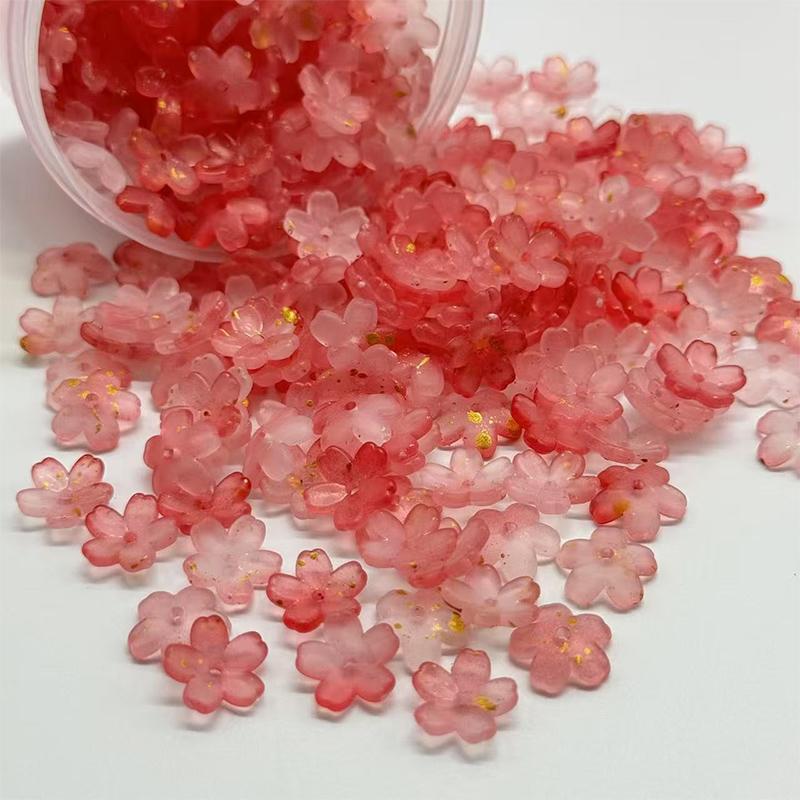 100 Piezas/lote 10mm Flores de Colores Cuentas Espaciadoras Acrílicas Para Fabricación de Joyería Pulsera DIY Accesorios de Collar