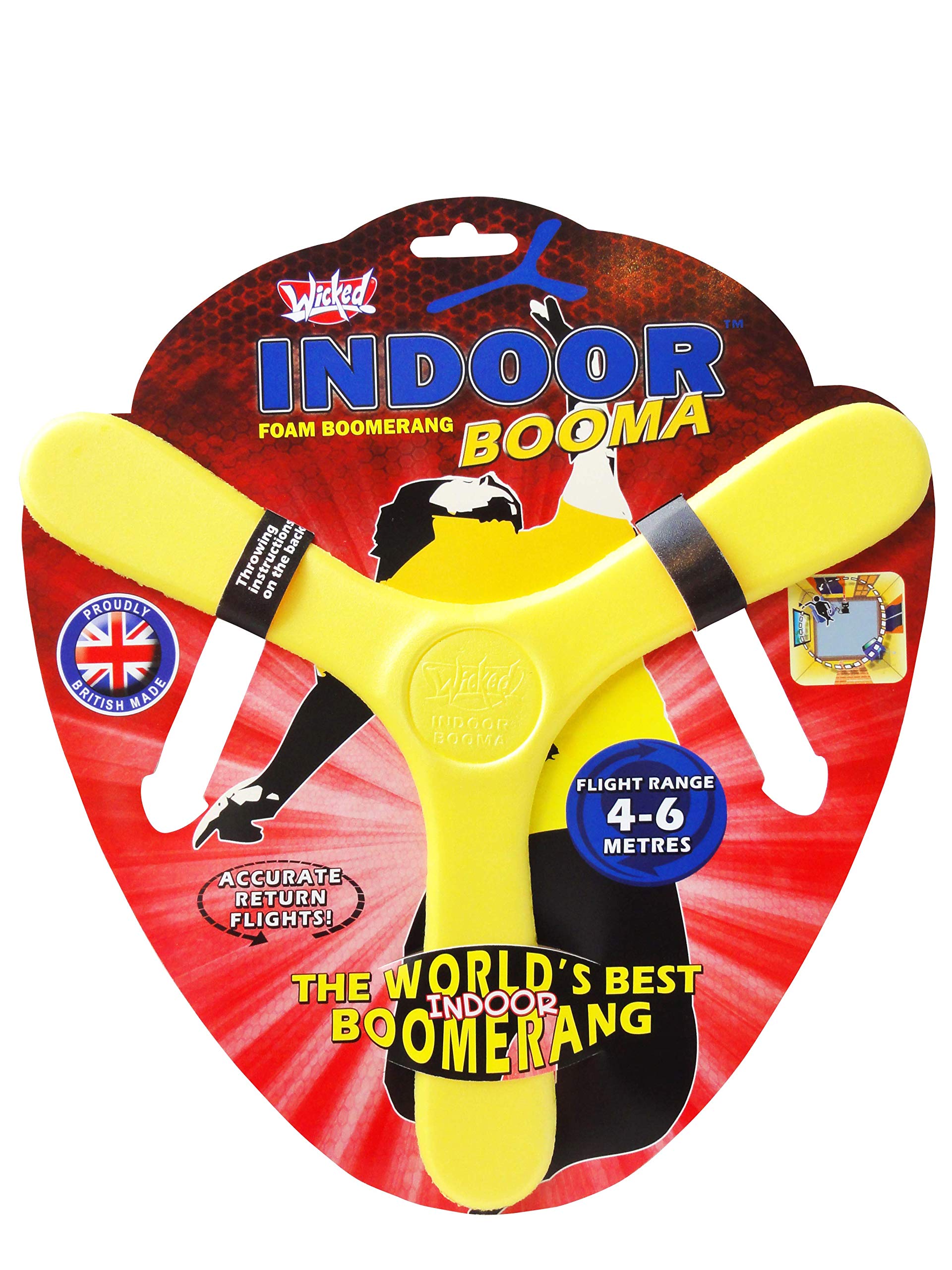 

RANGS Indoor Made in Ages Boomerang, Yellow, England, 4-6m Distance, 6+